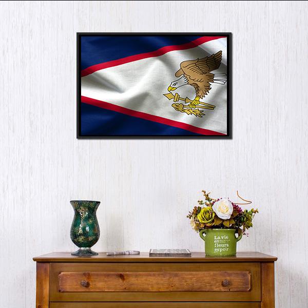 American Samoa Flag Canvas Wall Art-3 Horizontal-Gallery Wrap-25" x 16"-Tiaracle