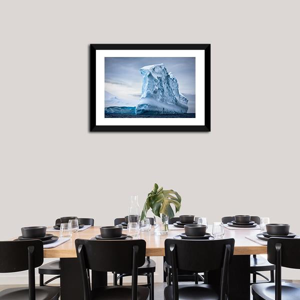 Antarctic Iceberg In The Snow Canvas Wall Art-1 Piece-Framed Print-20" x 16"-Tiaracle