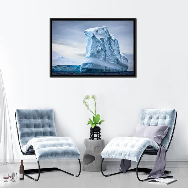 Antarctic Iceberg In The Snow Canvas Wall Art-3 Horizontal-Gallery Wrap-25" x 16"-Tiaracle