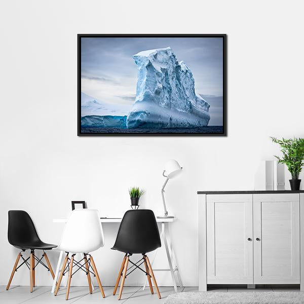 Antarctic Iceberg In The Snow Canvas Wall Art-3 Horizontal-Gallery Wrap-25" x 16"-Tiaracle