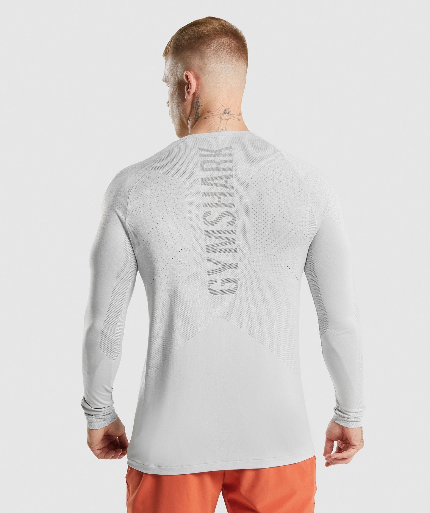 Gymshark Apex Langarm T -Shirt - hellgrau/Holzkohle