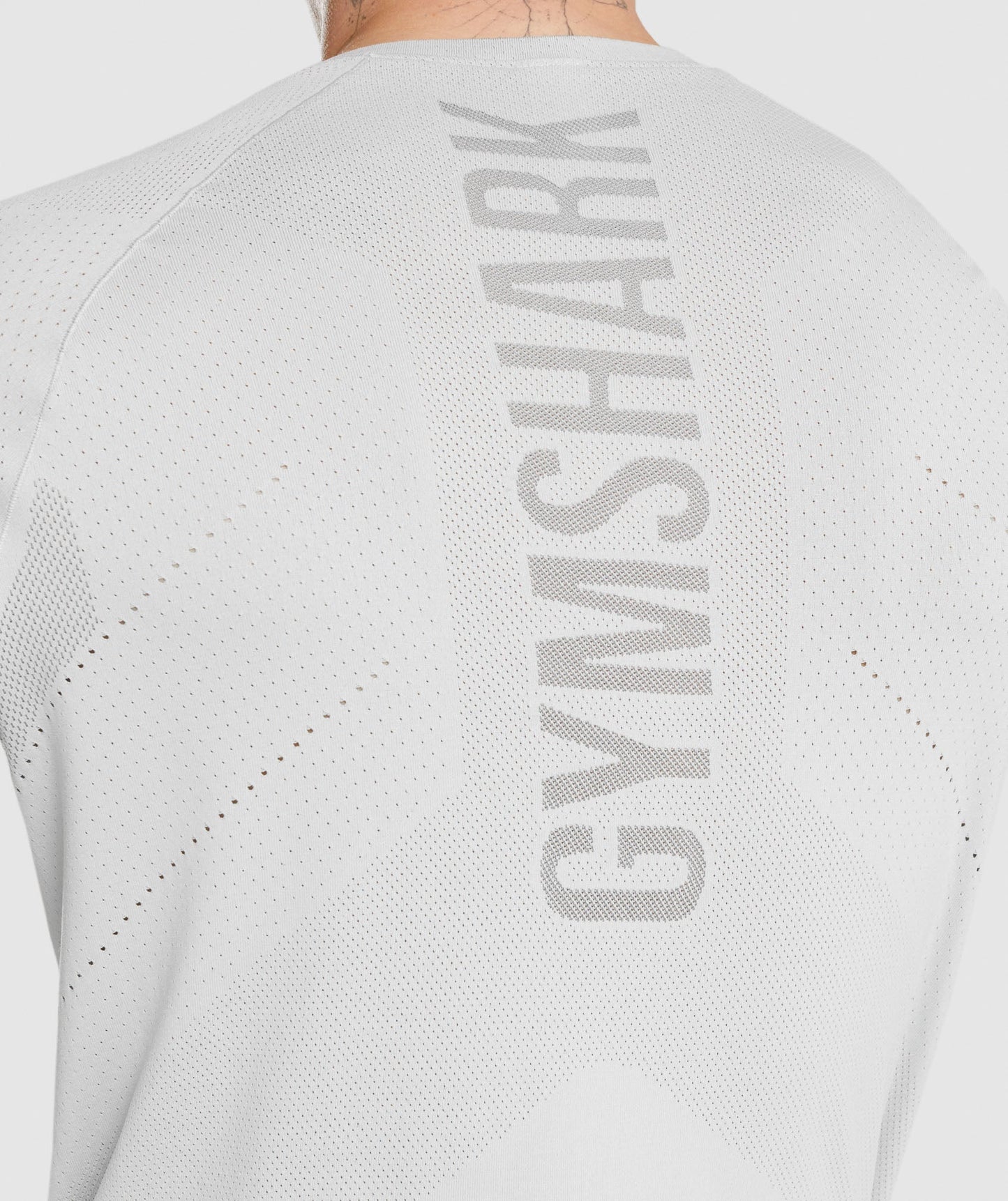 Gymshark Apex Langarm T -Shirt - hellgrau/Holzkohle