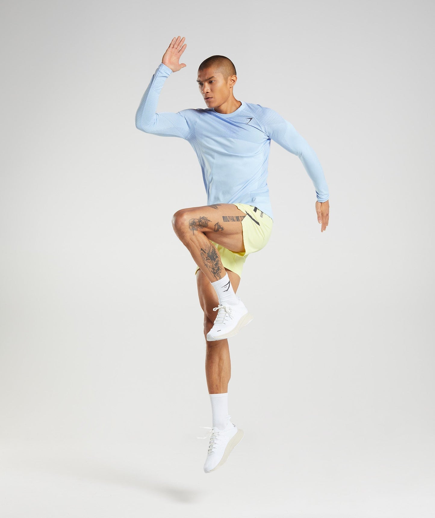 Gymshark Apex Seamless Long Sleeve T-Shirt - Linen Blue/Court Blue