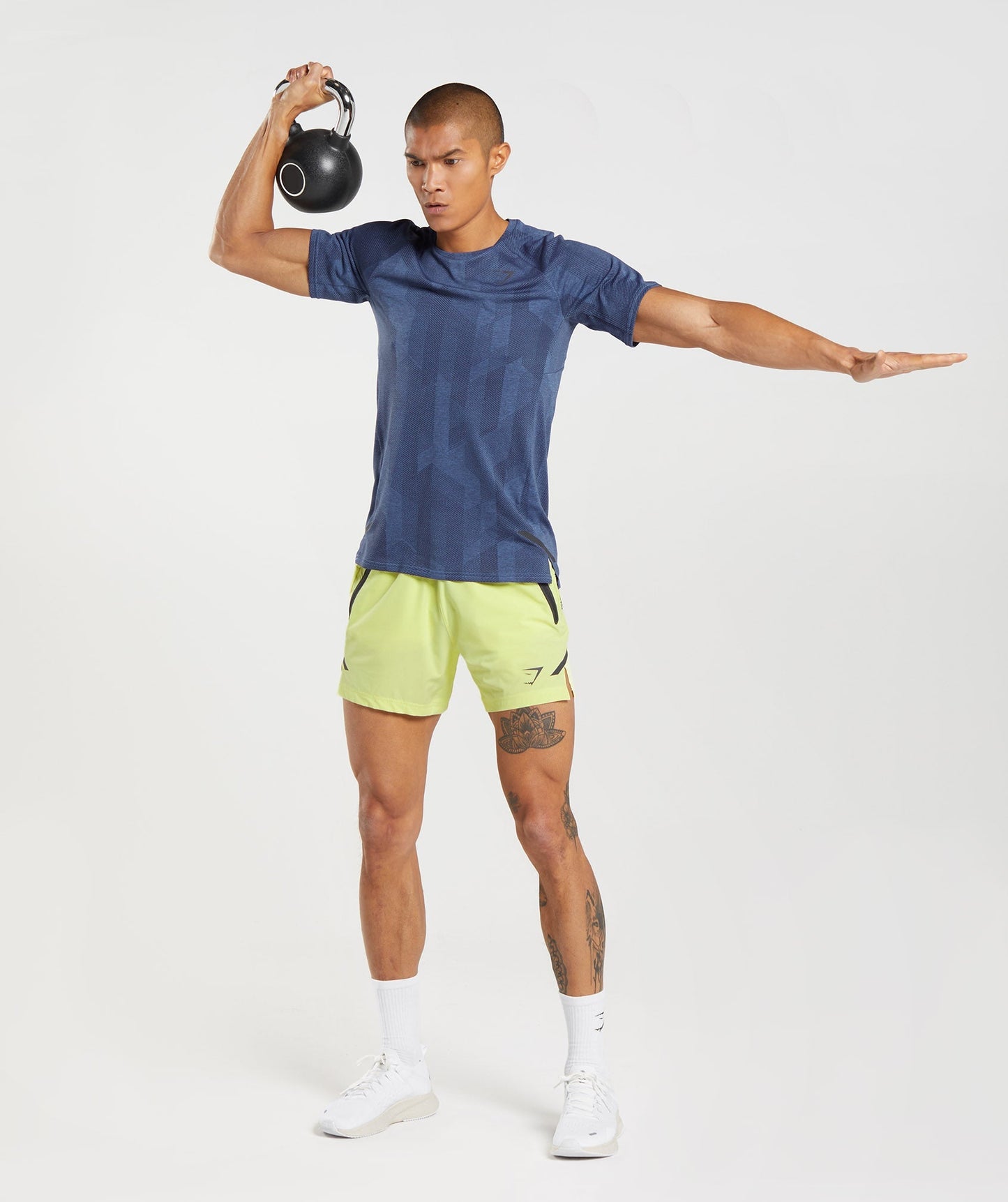 Gymshark Apex T-Shirt - Onyx Grey/Court Blue