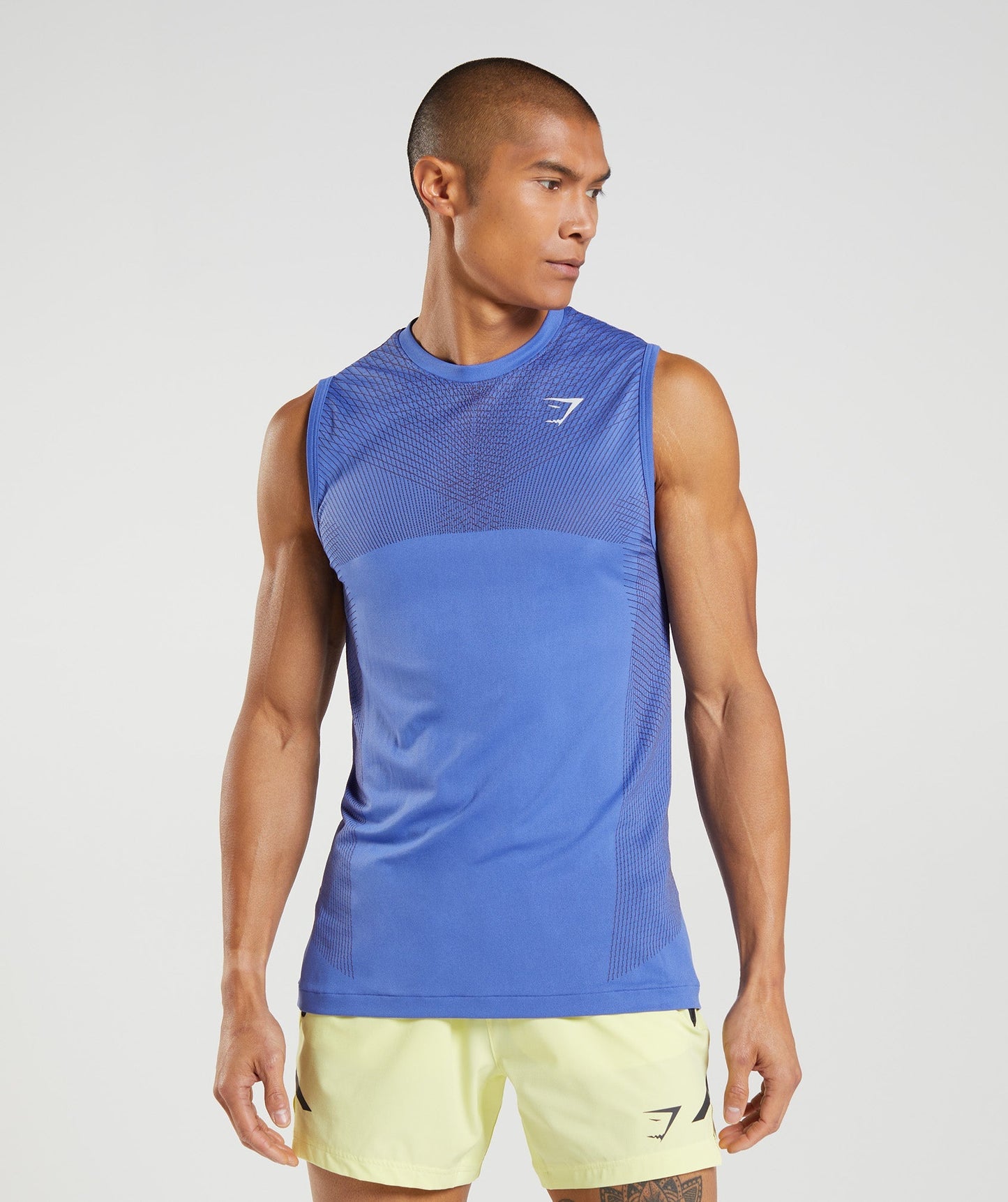 Gymshark Apex Seamless Tank - Court Blue/Onyx Grey