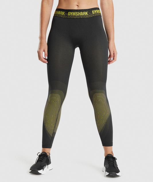 Gymshark Apex nahtlos niedrige Leggings - Schwarz/Gelb