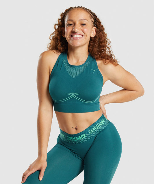 Gymshark Apex nahtloser Sport -BH - blaugrün