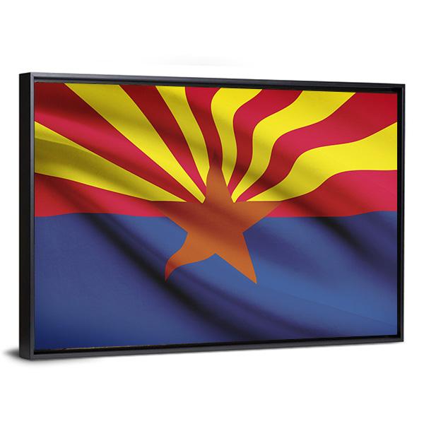 Arizona Flag Canvas Wall Art-1 Piece-Floating Frame-24" x 16"-Tiaracle