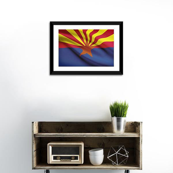 Arizona Flag Canvas Wall Art-1 Piece-Framed Print-20" x 16"-Tiaracle