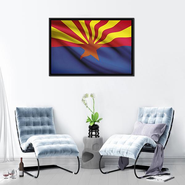 Arizona Flag Canvas Wall Art-3 Horizontal-Gallery Wrap-25" x 16"-Tiaracle