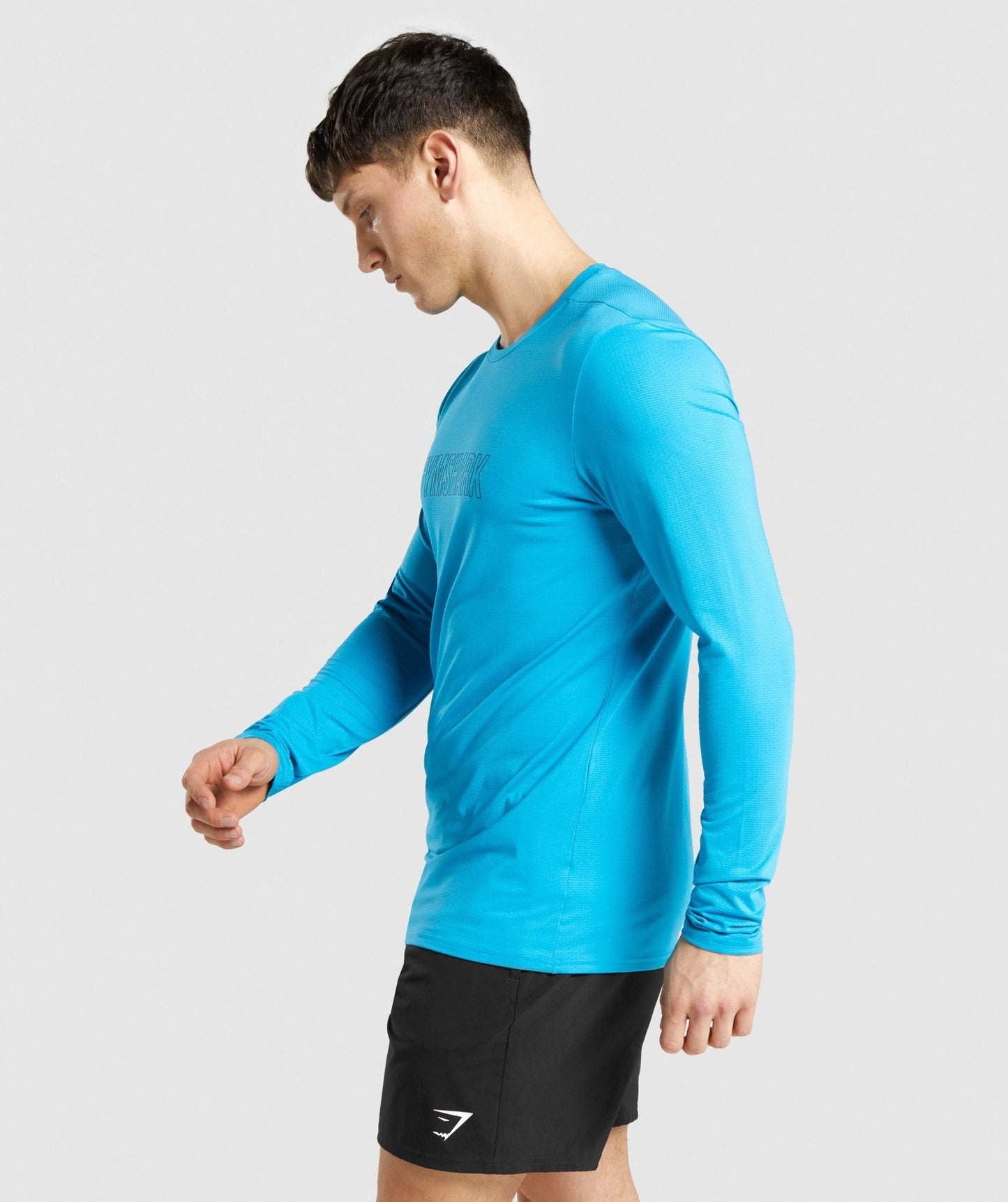 Gymshark Ankunft Grafik Langarm T -Shirt - Blau