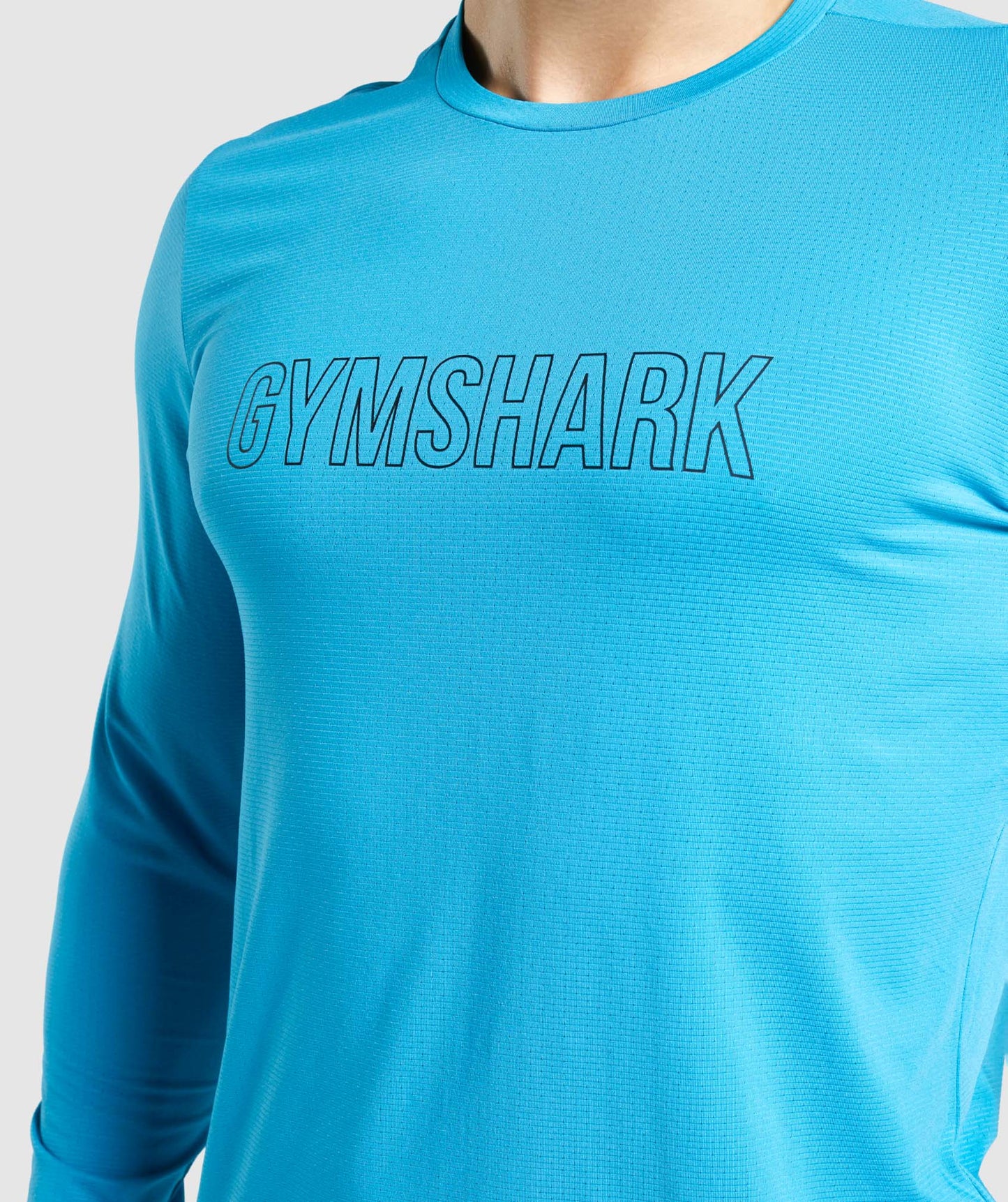 Gymshark Ankunft Grafik Langarm T -Shirt - Blau