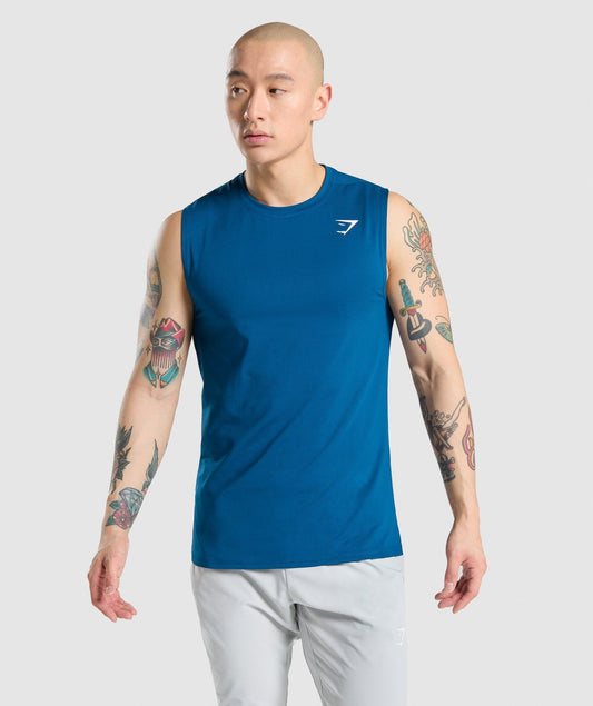 Gymshark Arrival Sleeveless Tee - Petrol Blue