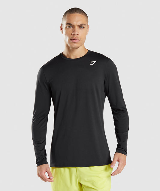 Gymshark Ankunft Langarm T -Shirt - Schwarz