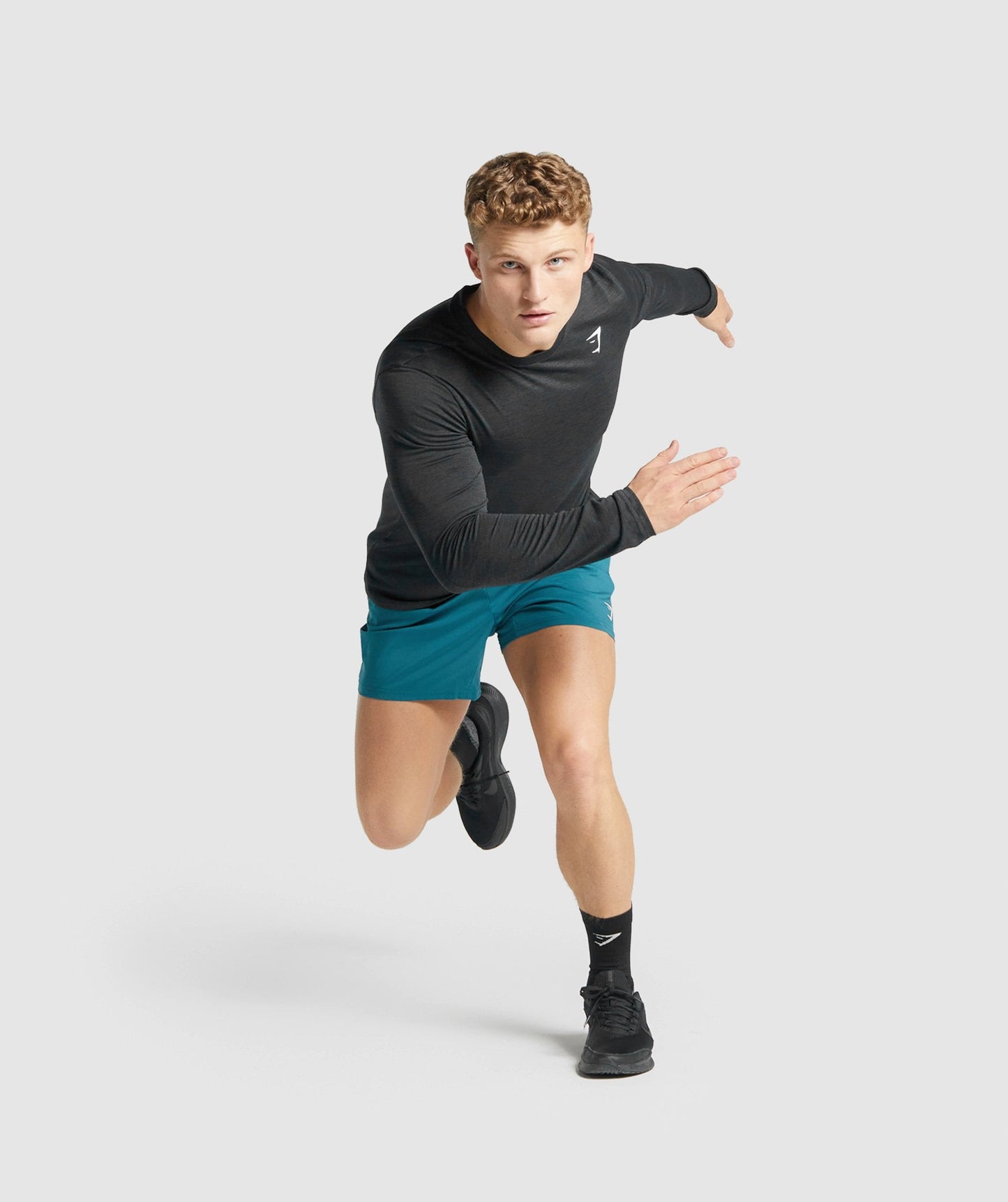 Gymshark Ankunft Marl Long Sleeve T -Shirt - Schwarze Merle