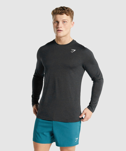 Gymshark Ankunft Marl Long Sleeve T -Shirt - Schwarze Merle