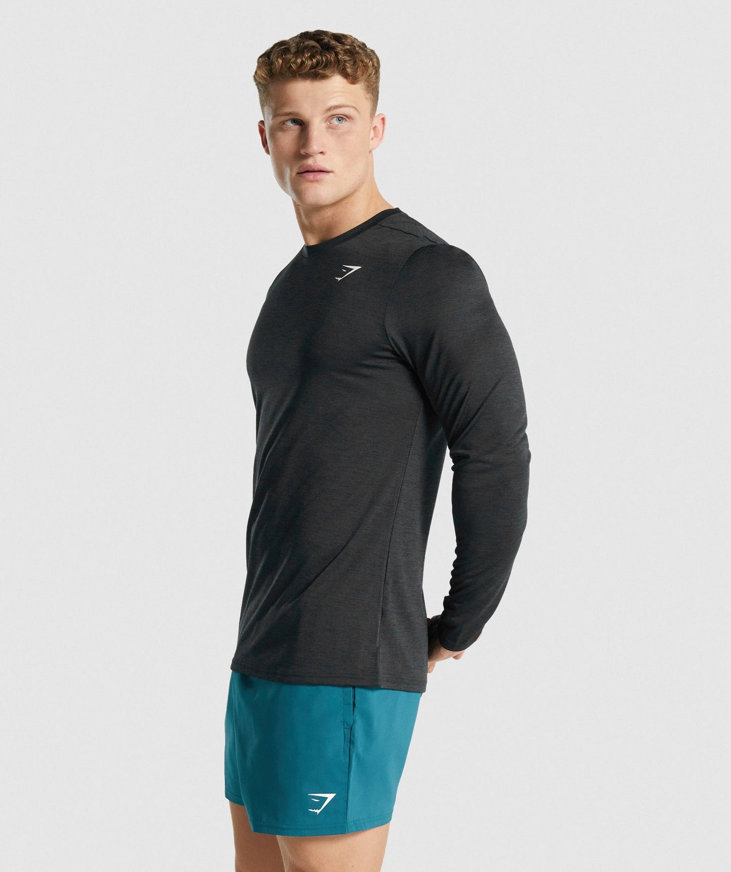 Gymshark Ankunft Marl Long Sleeve T -Shirt - Schwarze Merle