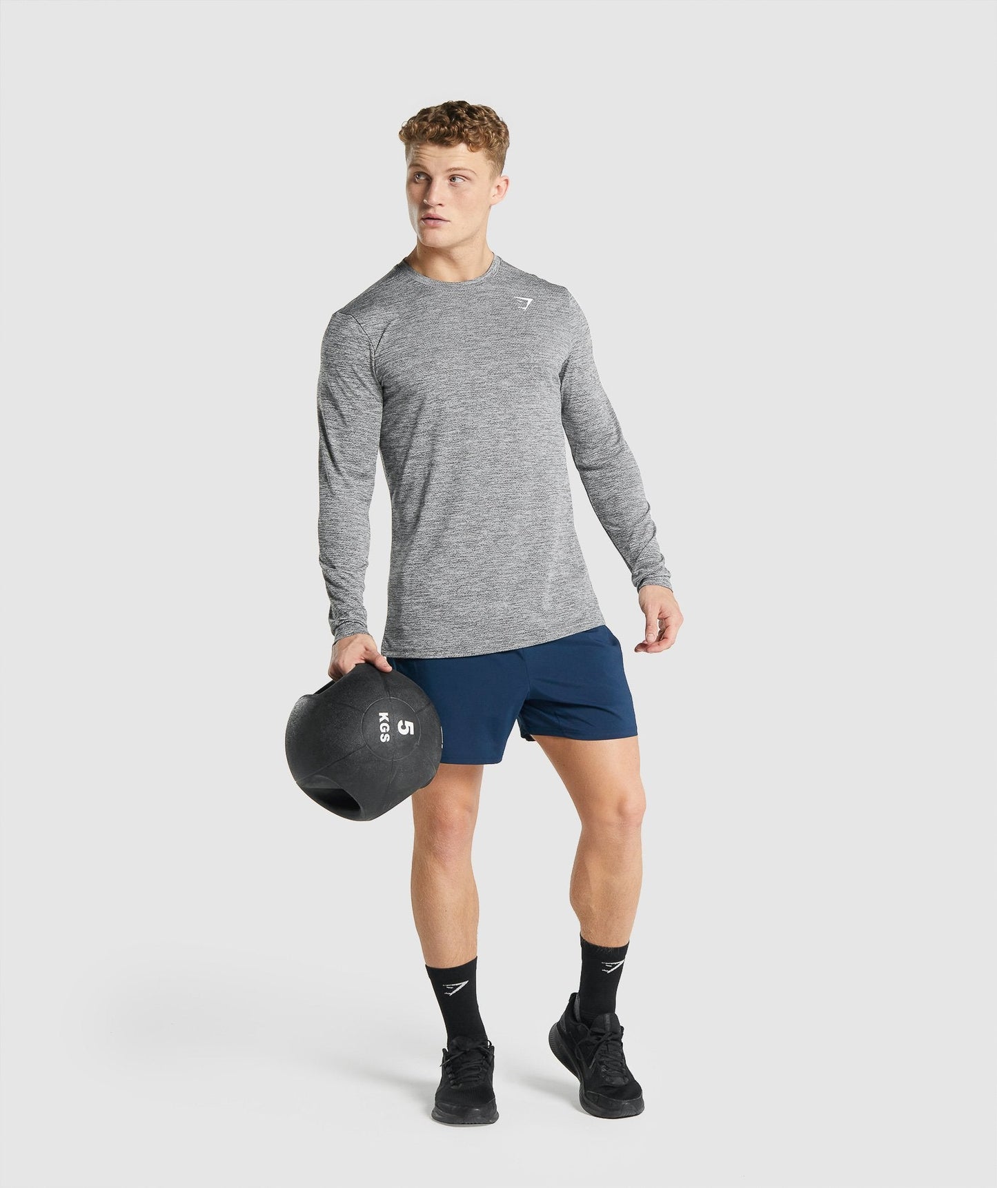 Gymshark Ankunft Marl Long Sleeve T -Shirt - Charcoal Marl