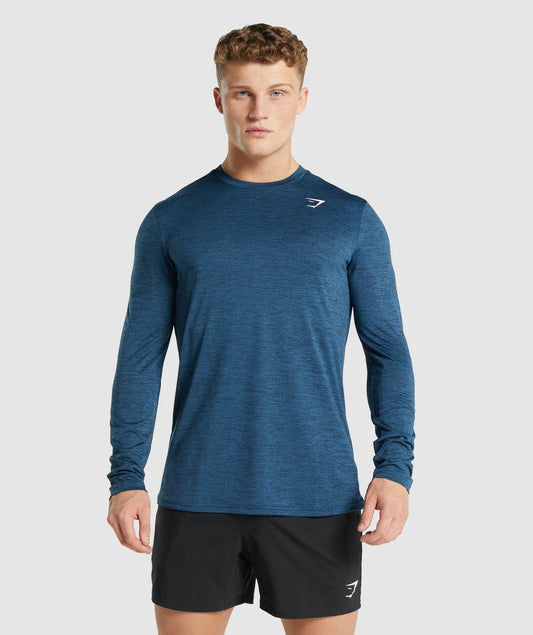 Gymshark Ankunft Marl Long Sleeve T -Shirt - Navy Marl