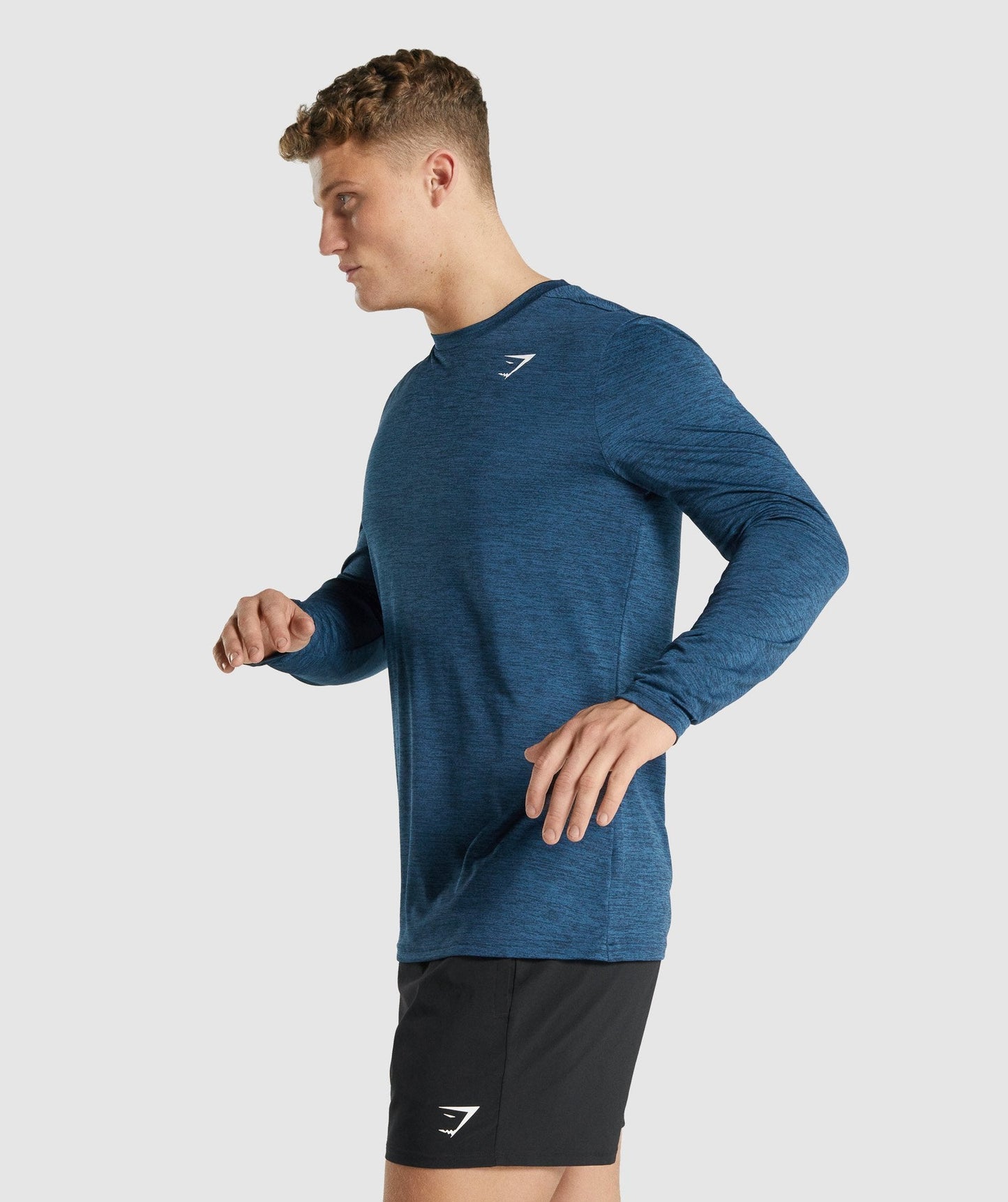 Gymshark Ankunft Marl Long Sleeve T -Shirt - Navy Marl
