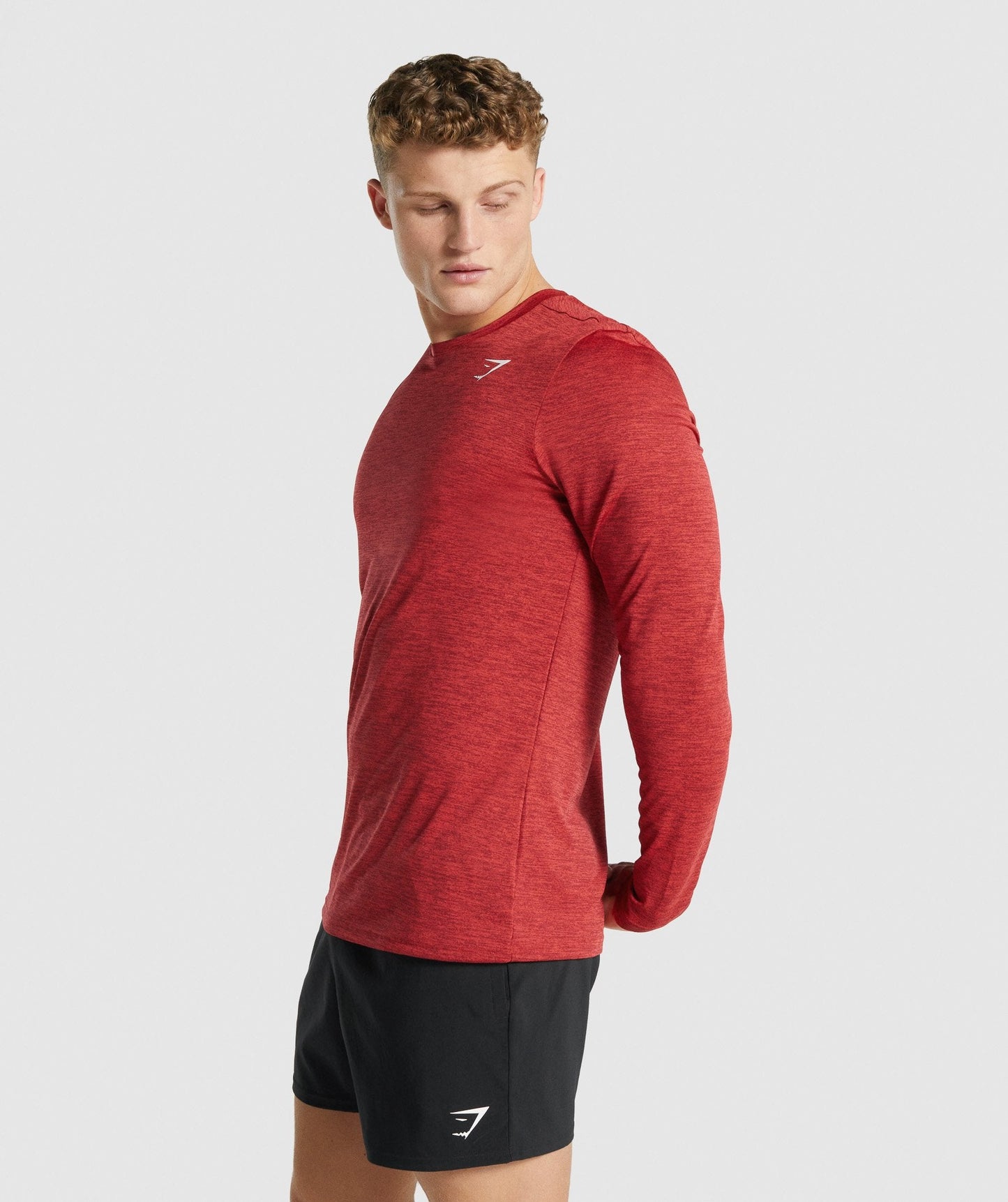 Gymshark Ankunft Marl Long Sleeve T -Shirt - Red Margel