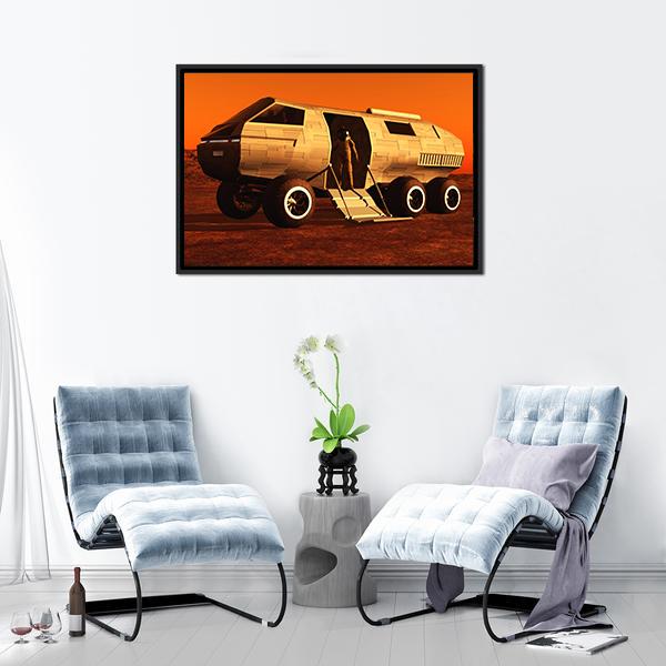 Astronaut In Mars Rover Canvas Wall Art-3 Horizontal-Gallery Wrap-25" x 16"-Tiaracle