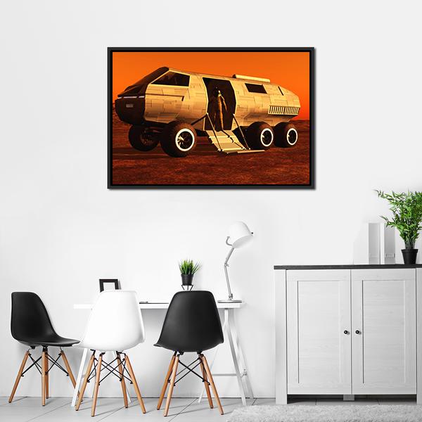 Astronaut In Mars Rover Canvas Wall Art-3 Horizontal-Gallery Wrap-25" x 16"-Tiaracle