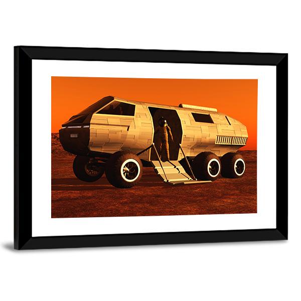 Astronaut In Mars Rover Canvas Wall Art-3 Horizontal-Gallery Wrap-25" x 16"-Tiaracle