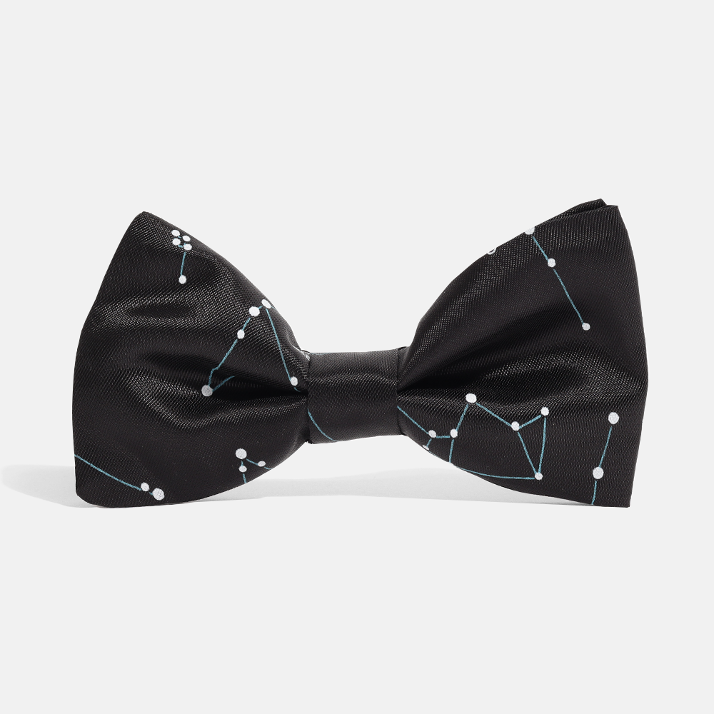 Black Constellation Print Bow Tie