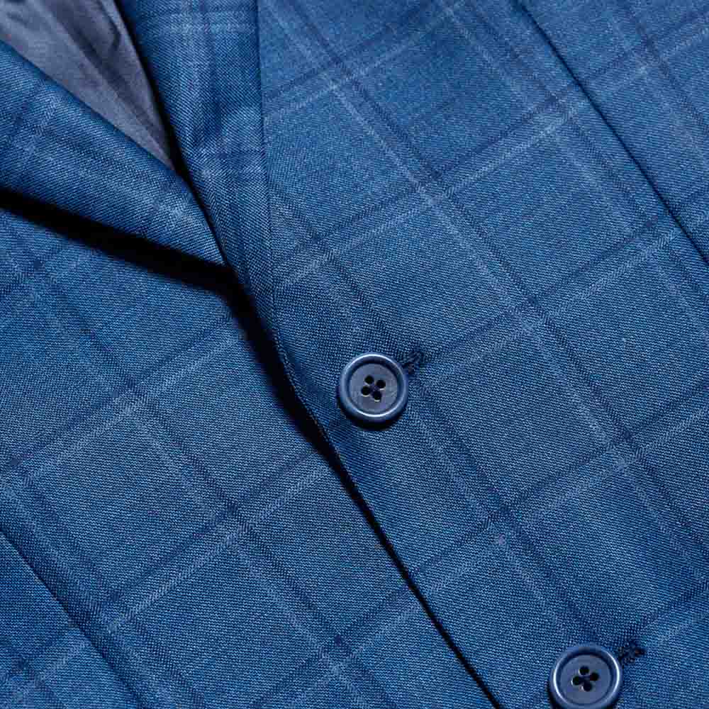 Klassischer blauer Blazer mit Karomuster