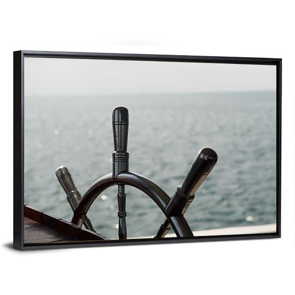 Boat Steering Wheel Canvas Wall Art-3 Horizontal-Gallery Wrap-25" x 16"-Tiaracle