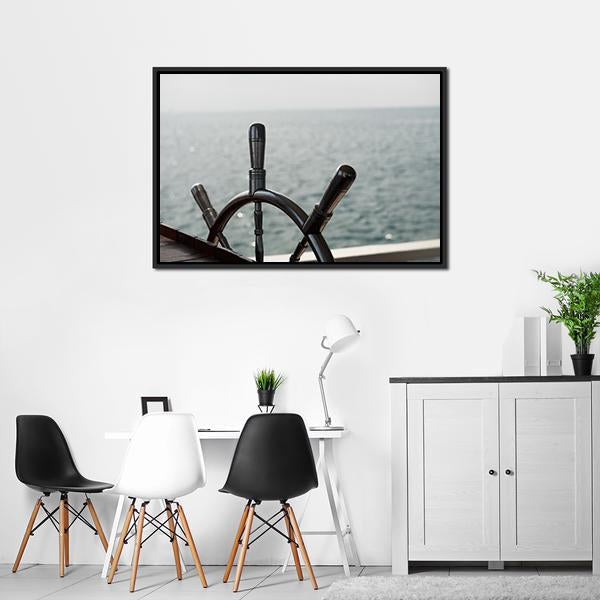 Boat Steering Wheel Canvas Wall Art-3 Horizontal-Gallery Wrap-25" x 16"-Tiaracle