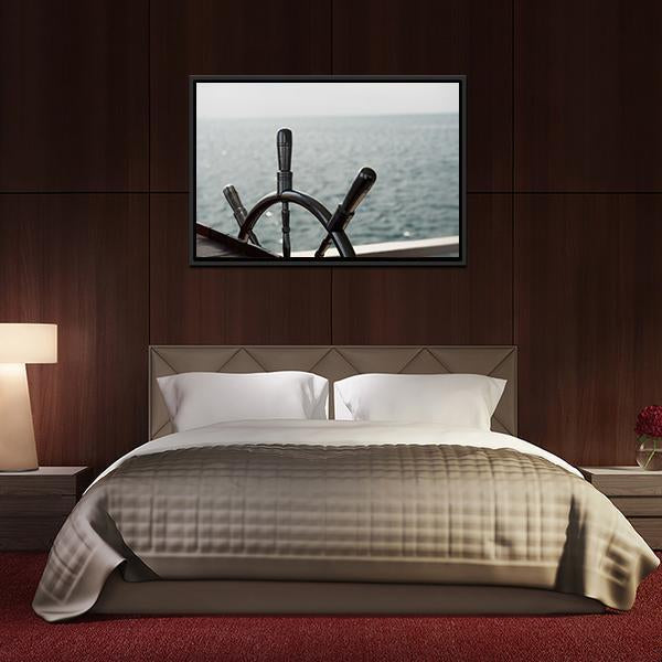 Boat Steering Wheel Canvas Wall Art-3 Horizontal-Gallery Wrap-25" x 16"-Tiaracle
