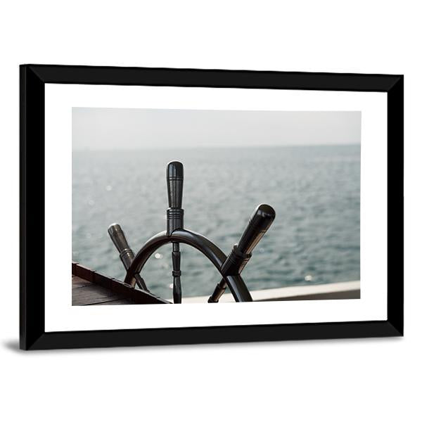 Boat Steering Wheel Canvas Wall Art-3 Horizontal-Gallery Wrap-25" x 16"-Tiaracle