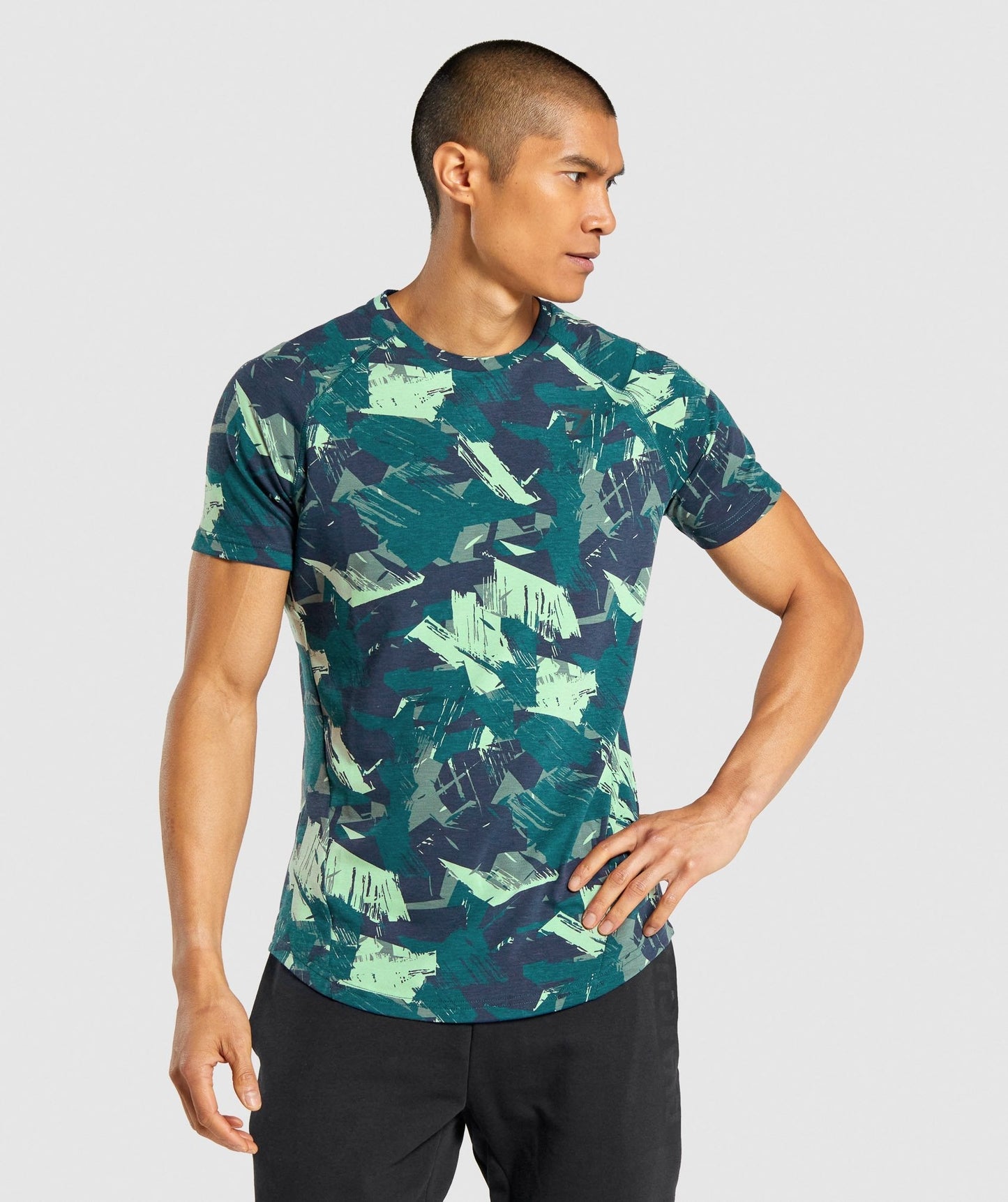 Gymshark Bold T-Shirt - Green Print