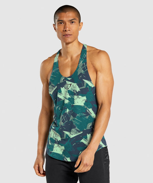 Gymshark Bold Stringer - grüner Druck