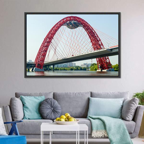 Cable Stayed Bridge Europe Canvas Wall Art-3 Horizontal-Gallery Wrap-25" x 16"-Tiaracle