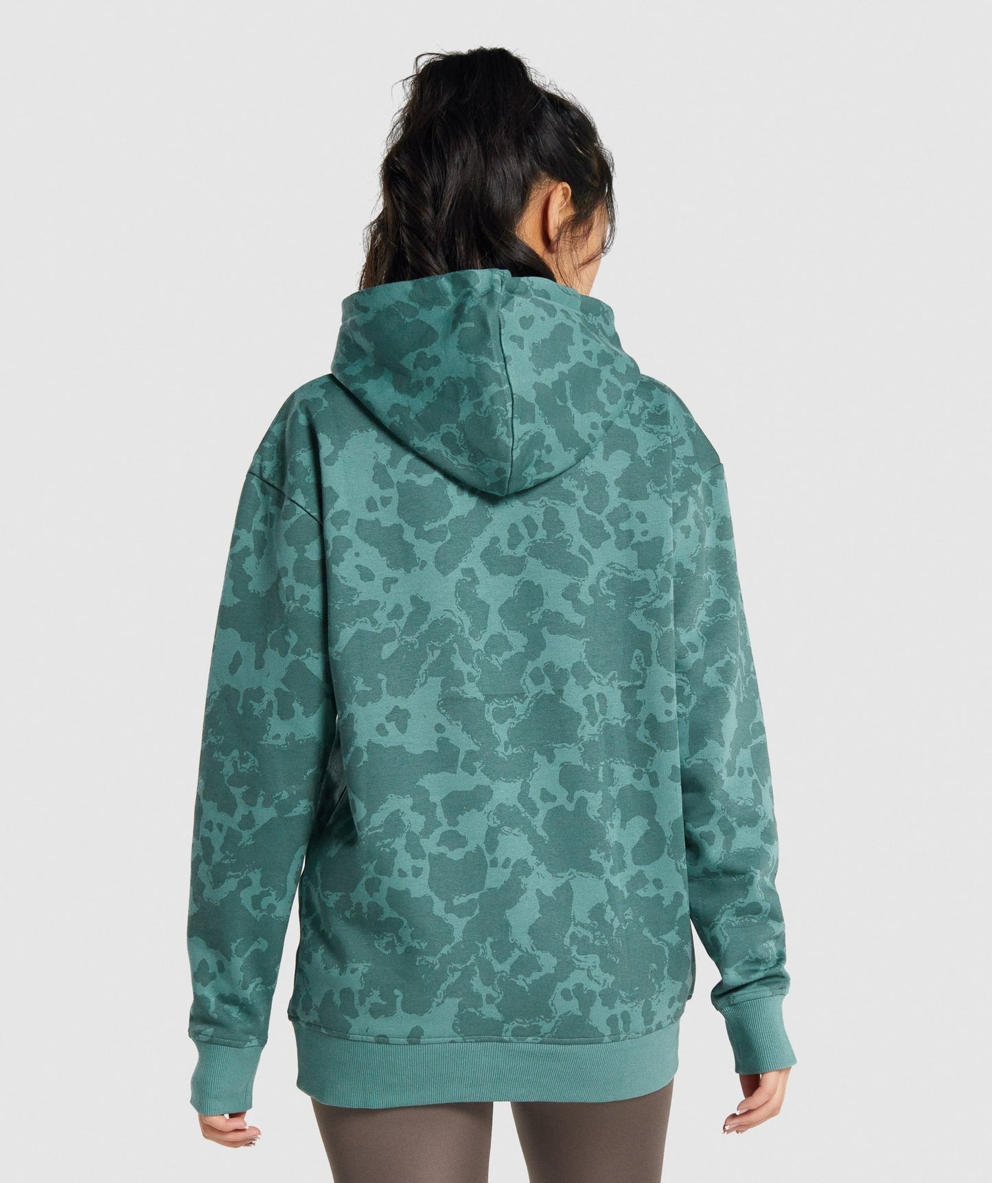 Gymshark Camo Graphic Oversized Hoodie - Dark Green