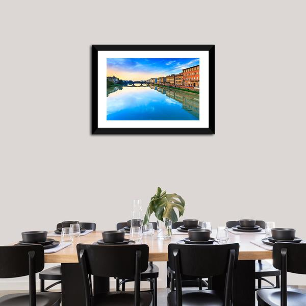 Carraia Medieval Bridge Canvas Wall Art-1 Piece-Framed Print-20" x 16"-Tiaracle