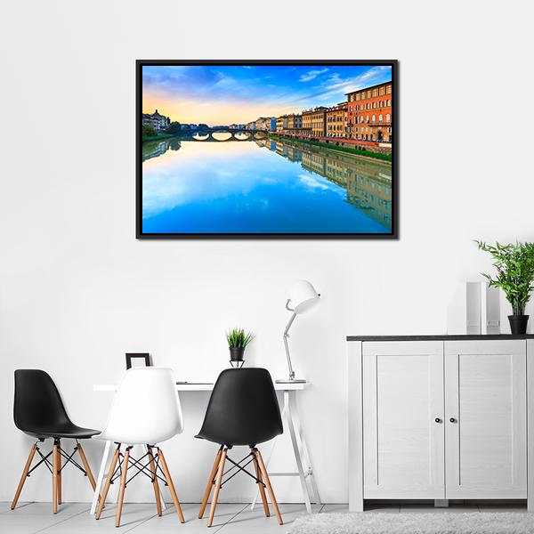 Carraia Medieval Bridge Canvas Wall Art-3 Horizontal-Gallery Wrap-25" x 16"-Tiaracle