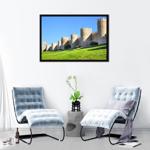 City Walls Of Avila Canvas Wall Art-3 Horizontal-Gallery Wrap-25" x 16"-Tiaracle