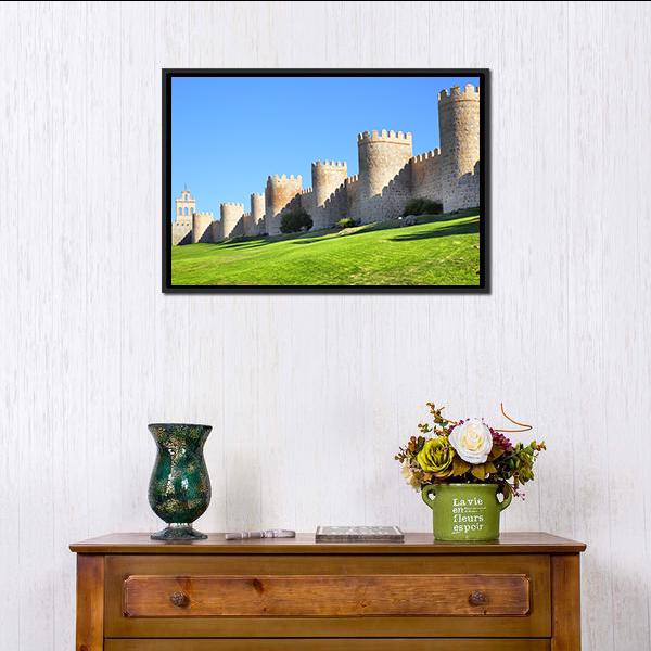 City Walls Of Avila Canvas Wall Art-3 Horizontal-Gallery Wrap-25" x 16"-Tiaracle