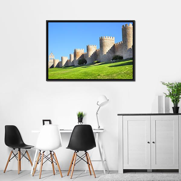 City Walls Of Avila Canvas Wall Art-3 Horizontal-Gallery Wrap-25" x 16"-Tiaracle