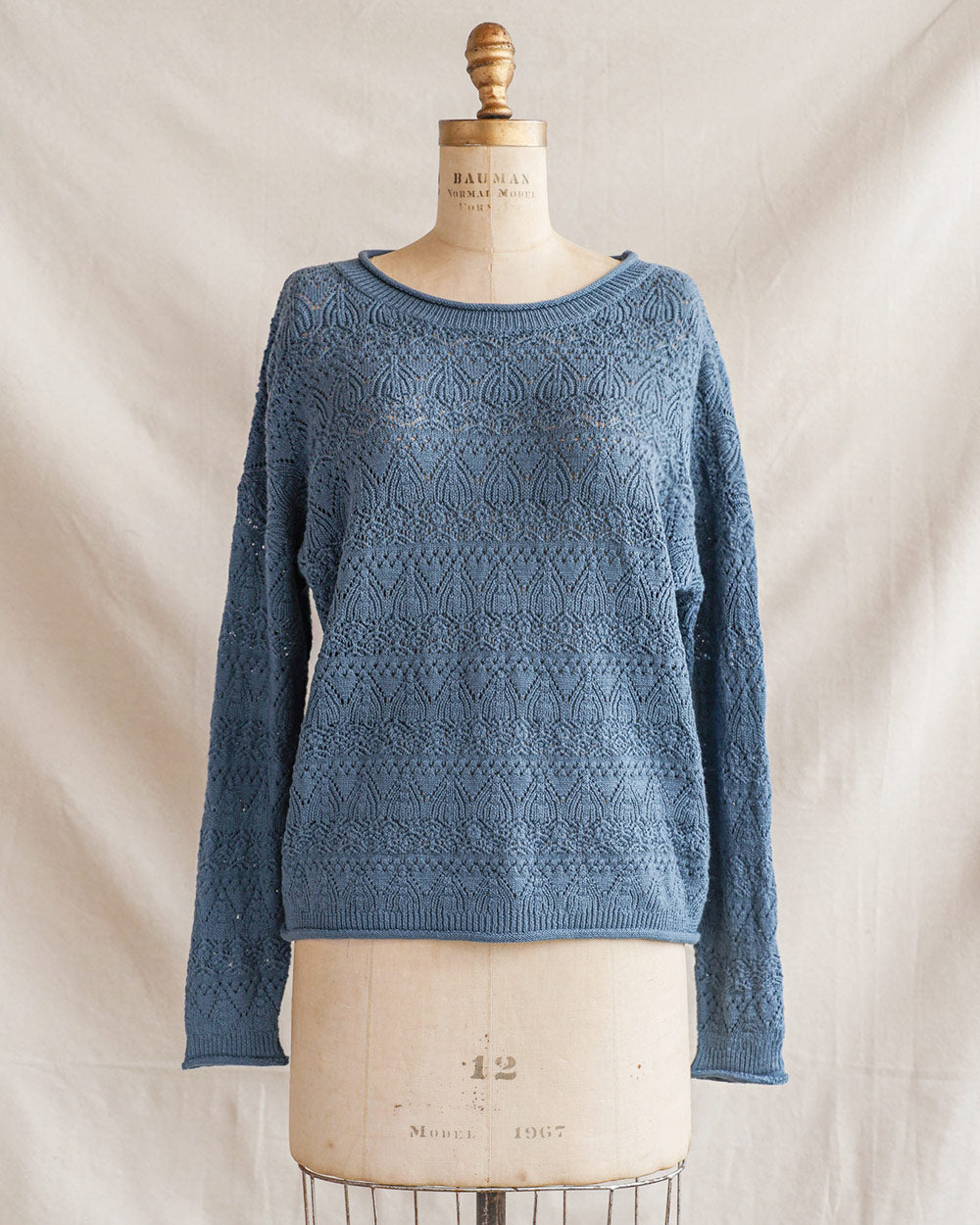 Pullover mit Stehkragen - Blau