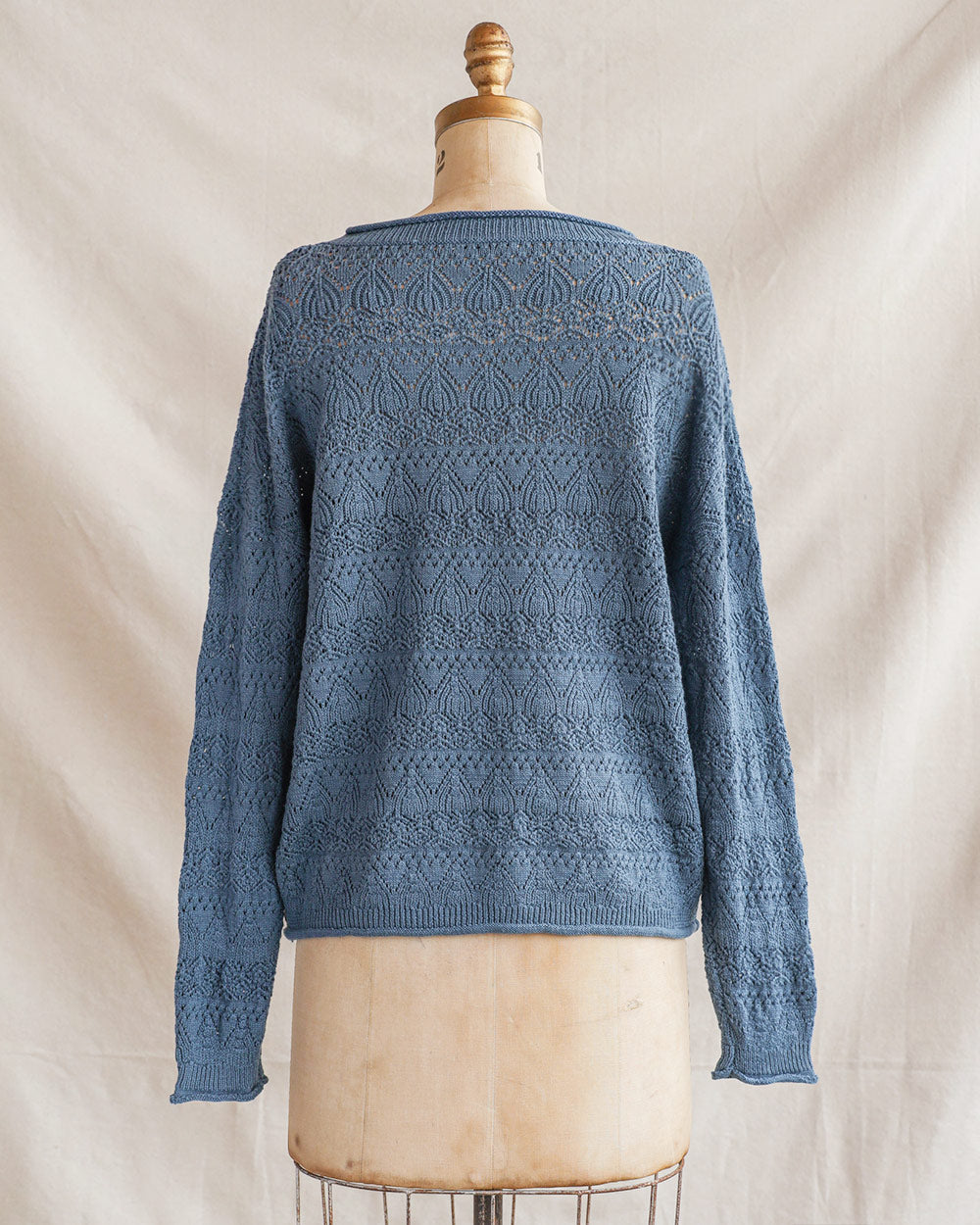 Pullover mit Stehkragen - Blau
