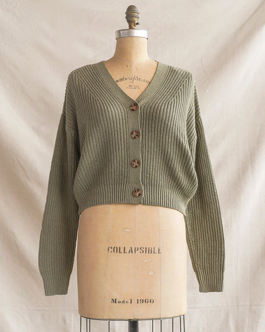 Strickjacke aus Crushed Basilikum