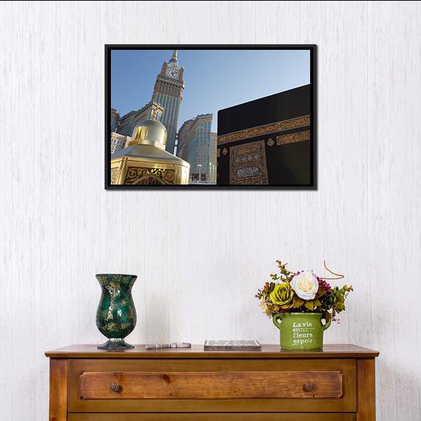 Clock Tower Mecca Canvas Wall Art-3 Horizontal-Gallery Wrap-25" x 16"-Tiaracle