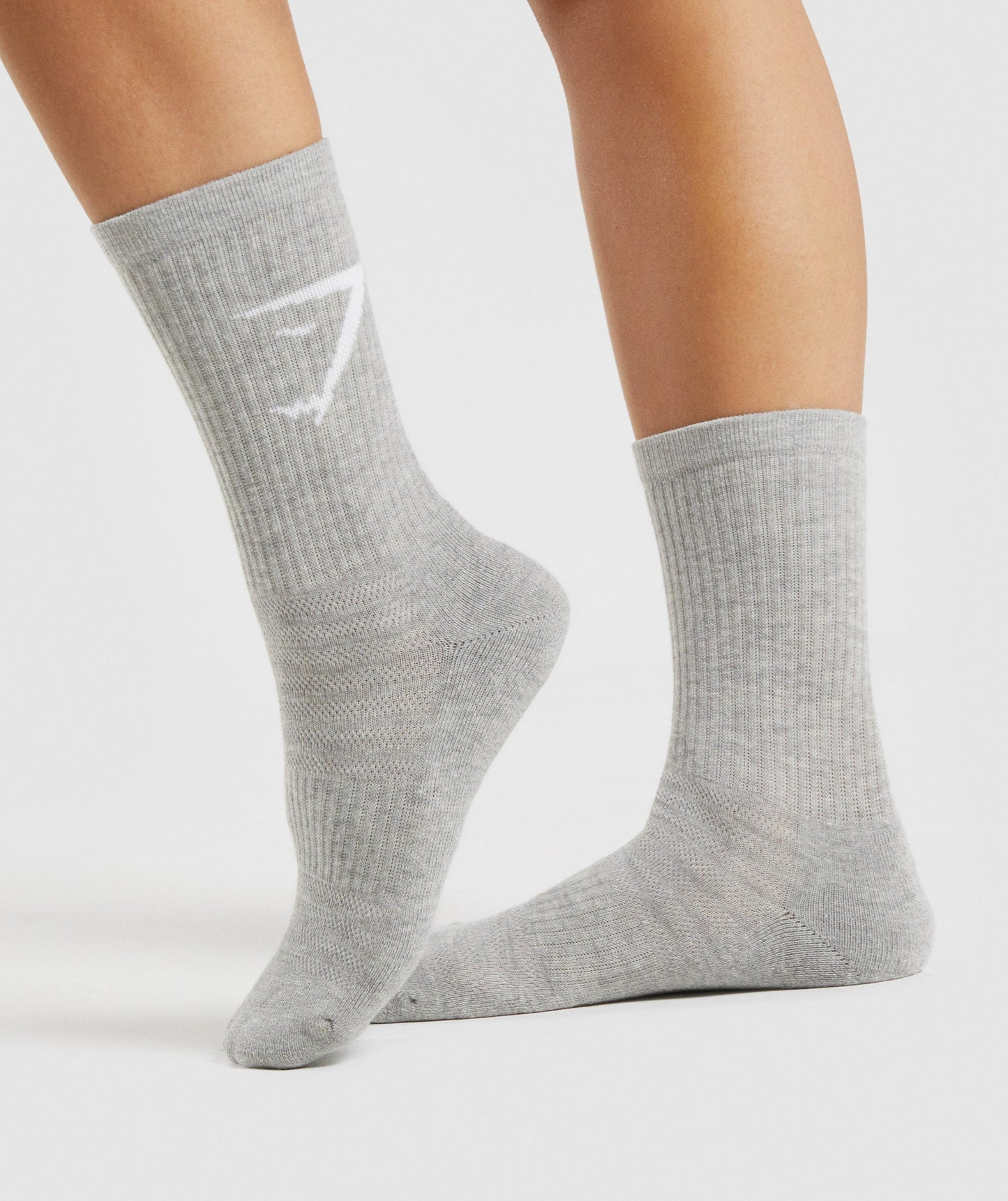 Gymshark Crew Socken 3pk - Weiß/hellgrauer Mergel/Schwarz