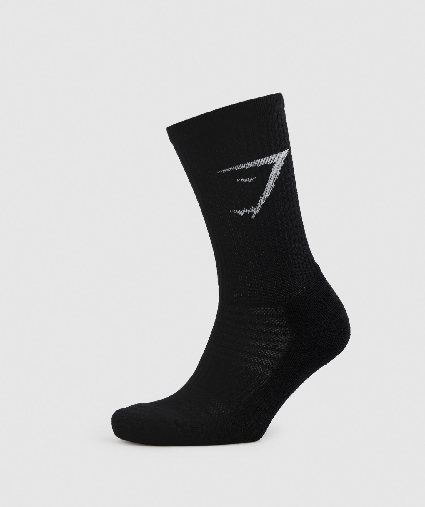 Gymshark Crew Socken 3pk - Weiß/hellgrauer Mergel/Schwarz