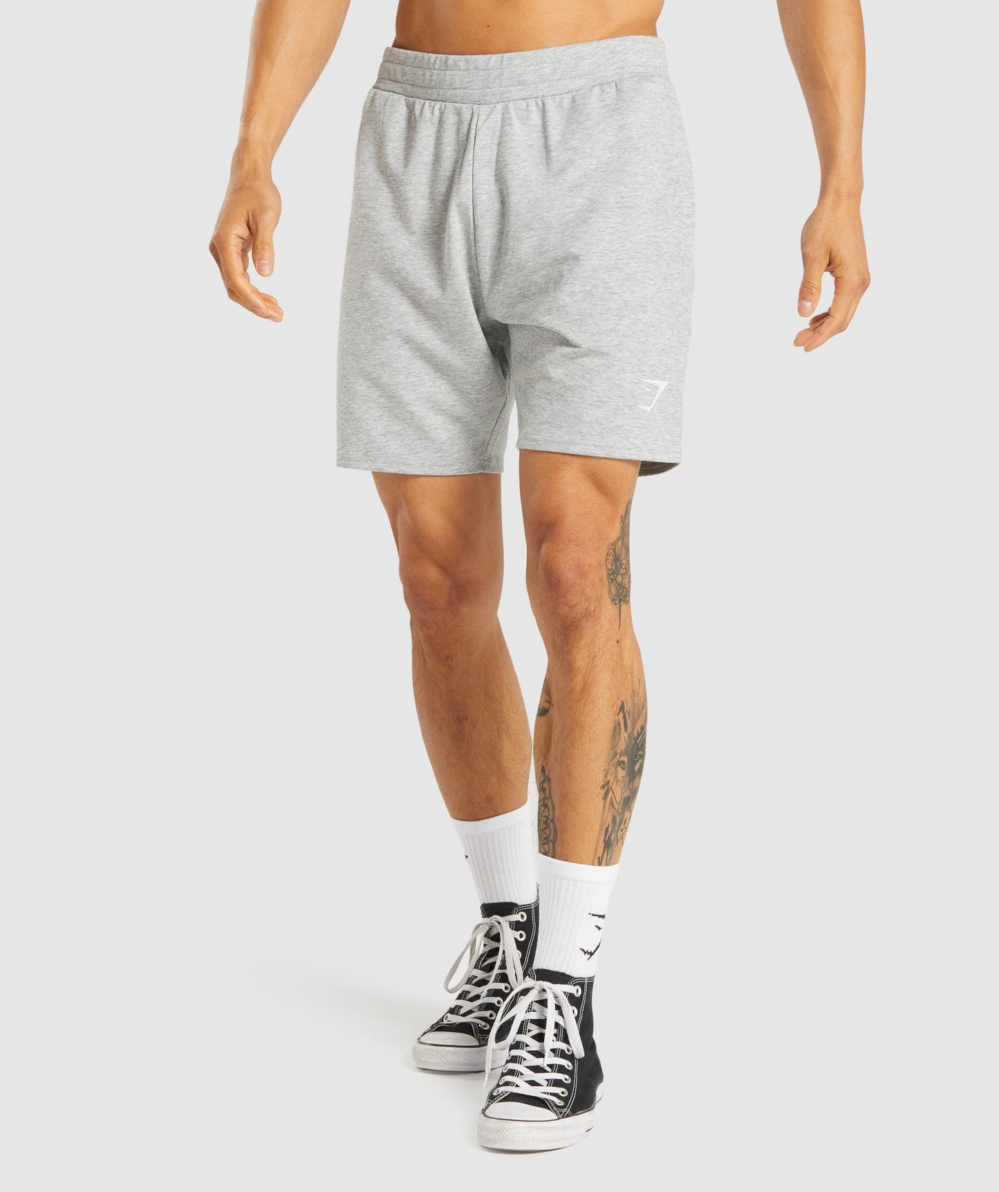 Gymshark Essential 7 Shorts - Light Grey Marl